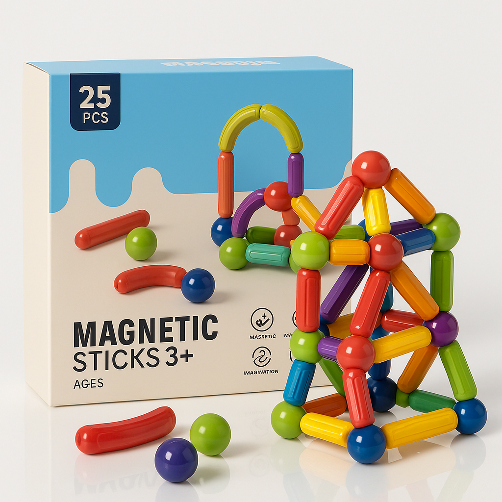 Edukativna Magnetna Igračka uz koju Dete Uči, Razmišlja i Raste-Magnetni Štapići i Loptice