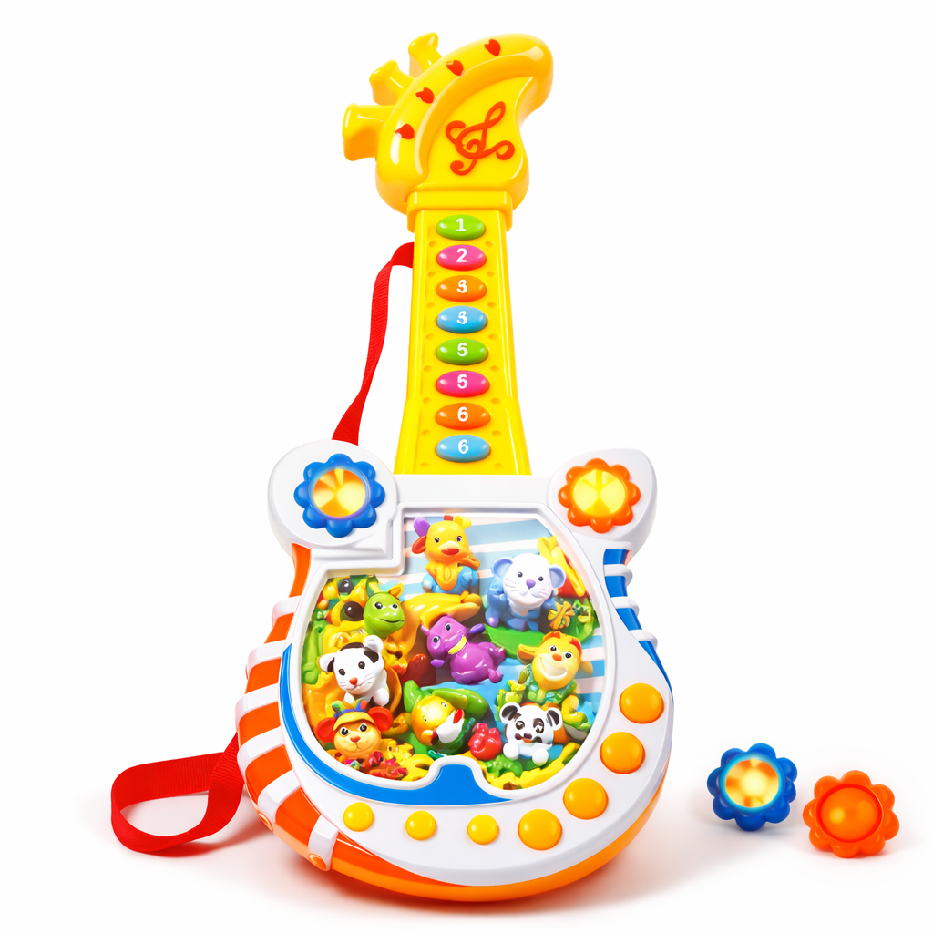 Interaktivna Muzička Gitara za Decu sa Svetlima i Zvukom 🎸✨