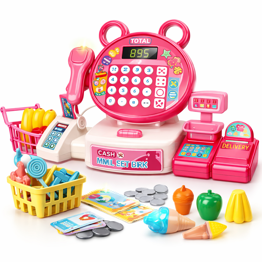 Dečija Kasa za Igru – Set sa Mikrofonom i Dodacima 🛒💗