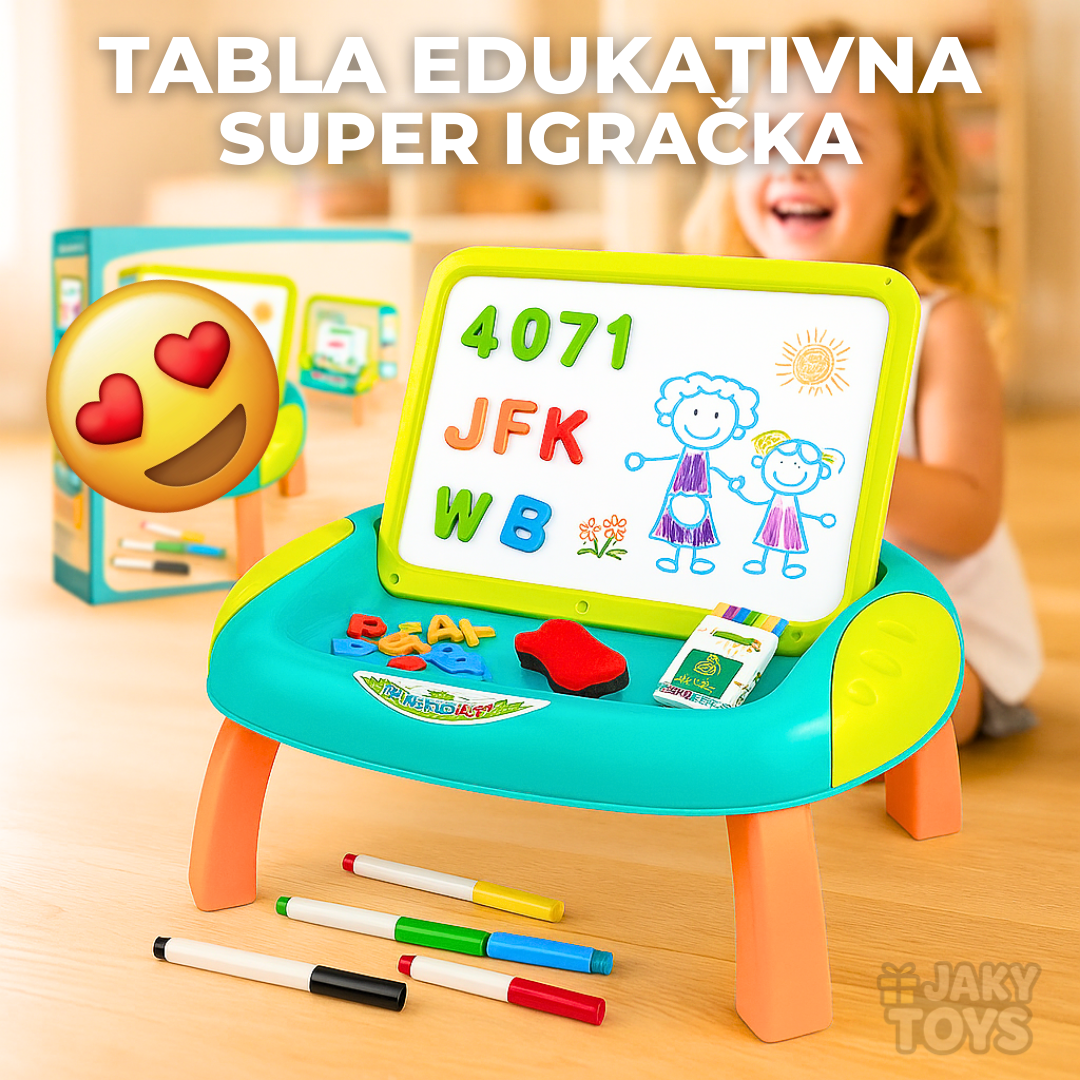 Dečiji stočić tabla sa magnetima i dodacima